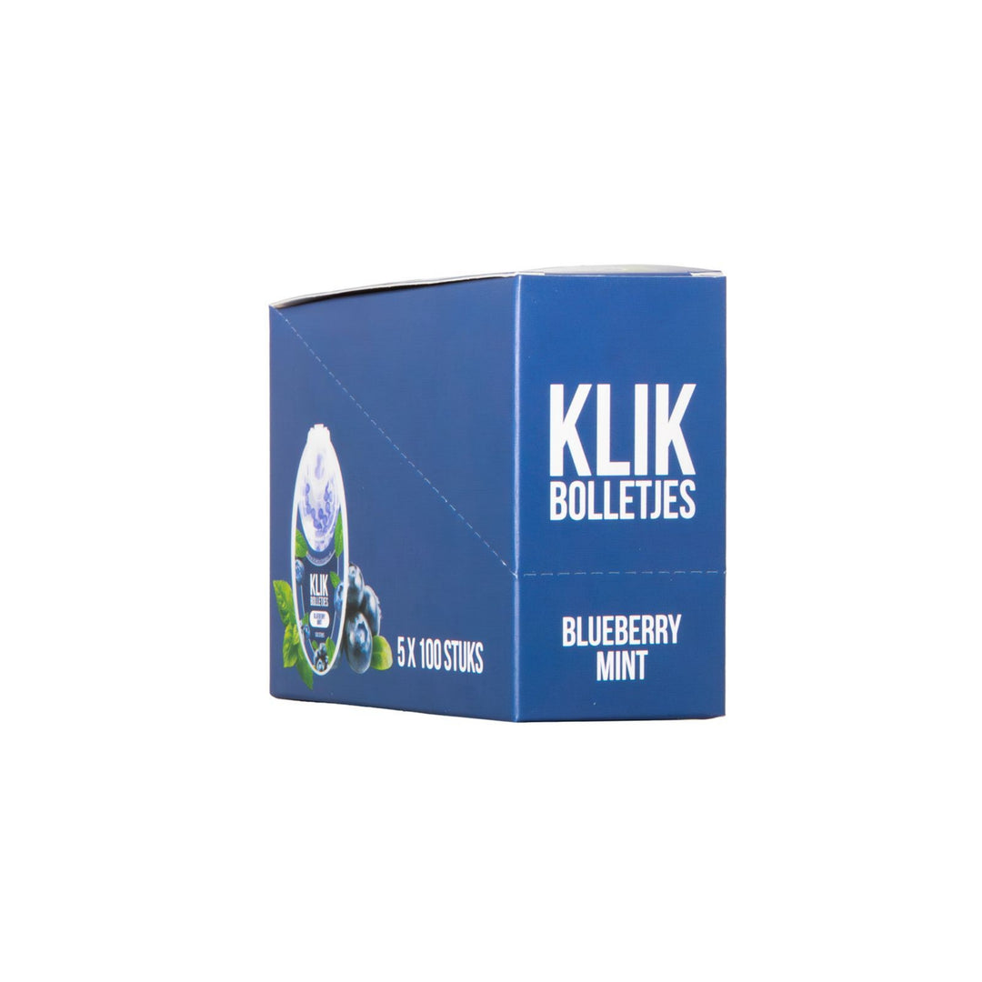 Display 100 Klik Bolletjes Blueberry Mint (5 bakjes)