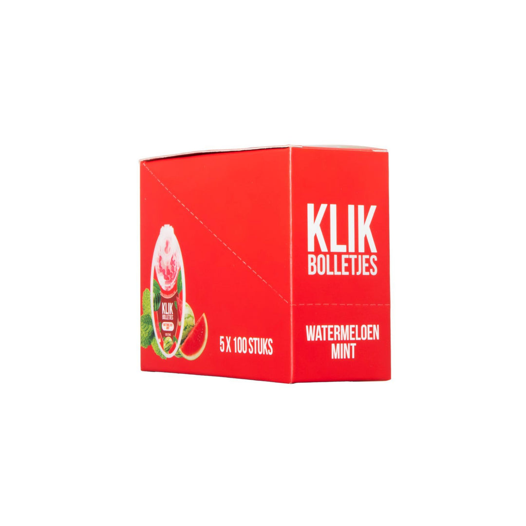 Display 100 Klik Bolletjes Watermeloen Mint (5 bakjes)