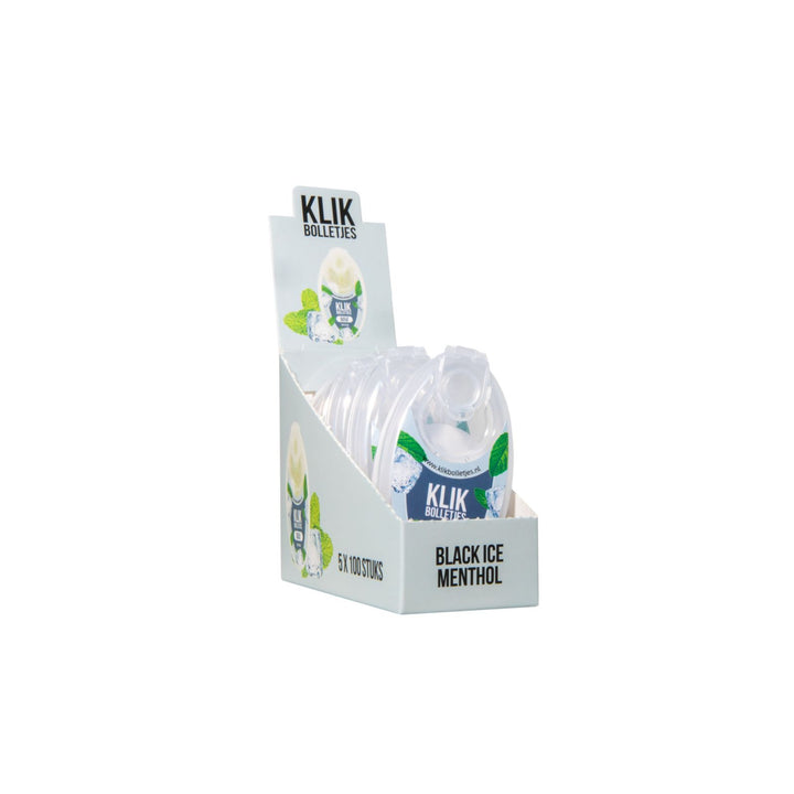 Display 100 Klik Bolletjes Black Ice Menthol (5 bakjes)