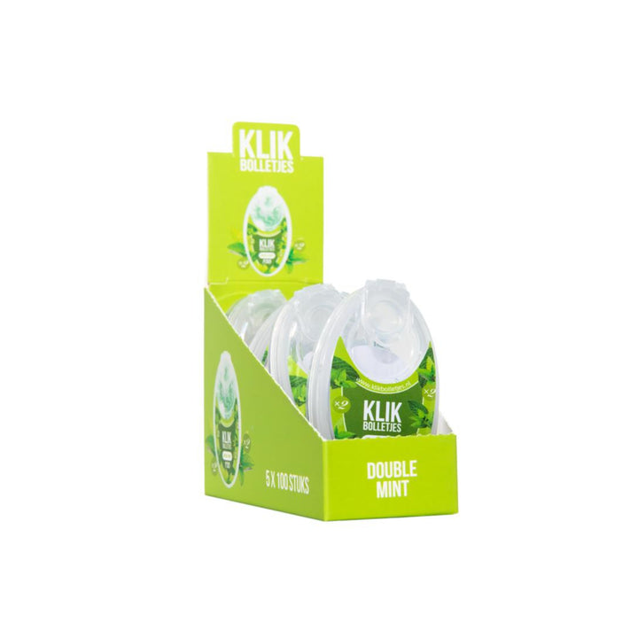 Display 100 Klik Bolletjes Double Mint (5 bakjes)