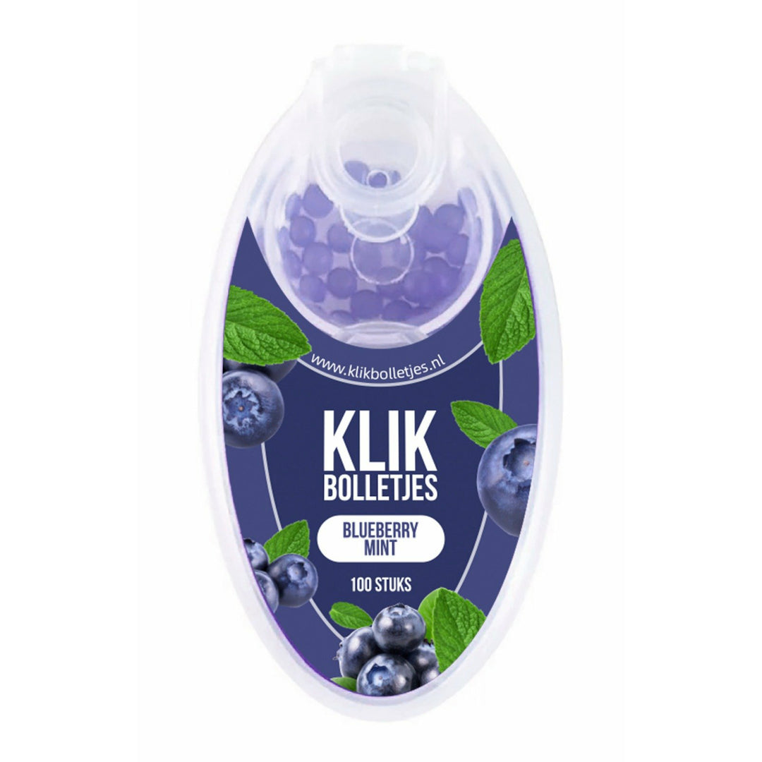 Display 100 Klik Bolletjes Blueberry Mint (5 bakjes)