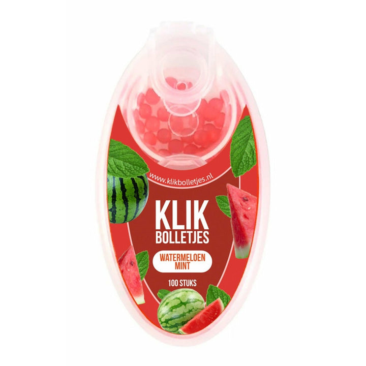 Display 100 Klik Bolletjes Watermeloen Mint (5 bakjes)